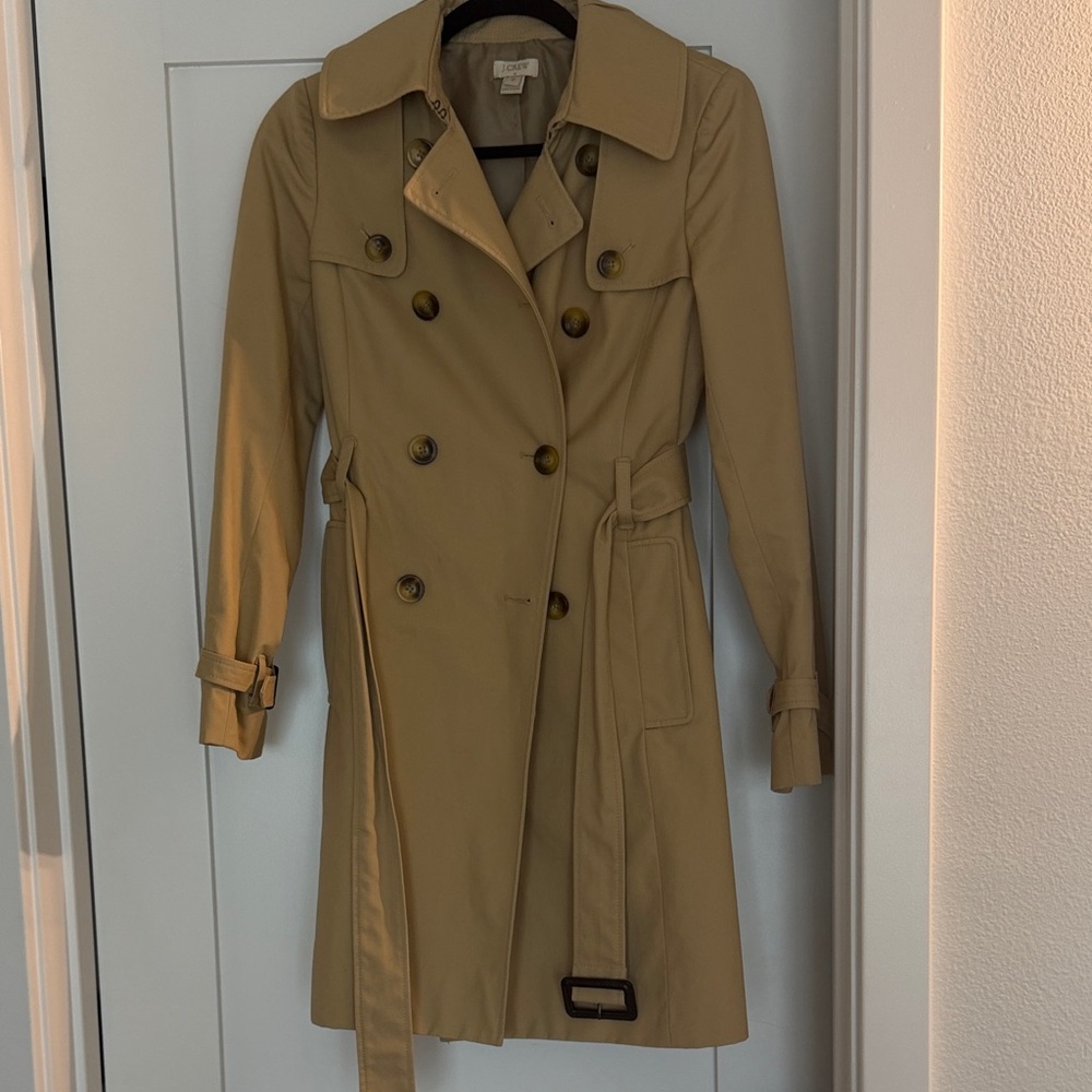 J. Crew Double-Breasted Tan Trench Coat
